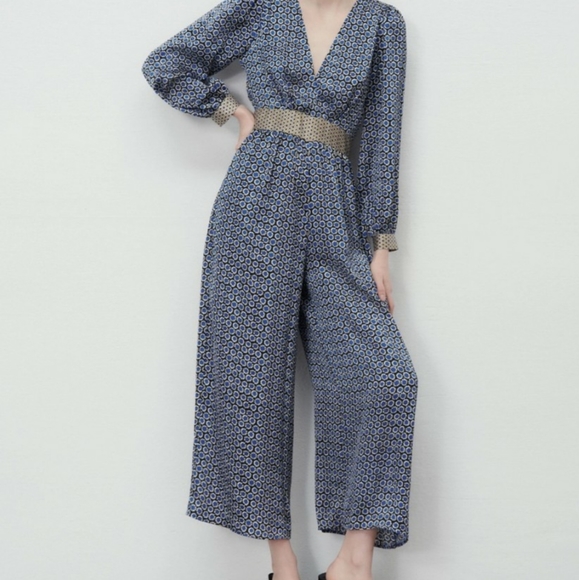 Zara Pants - 💫 SOLD 💫 ZARA: Kimono Boho Satin Jumpsuit. NWOT